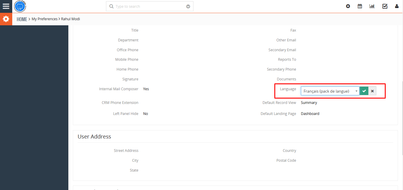 vTigerCRM French Language - Image 2